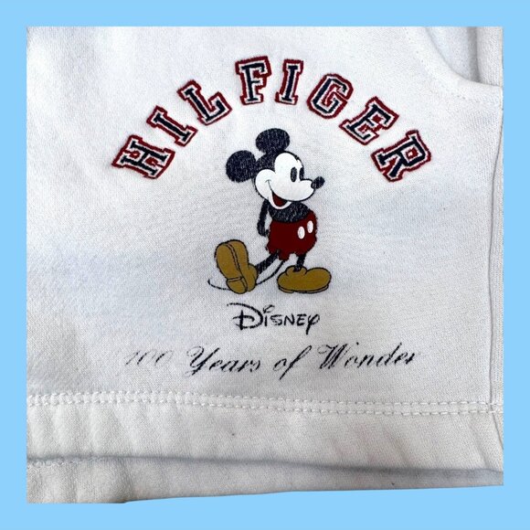 Tommy Hilfiger Disney Collab Disney Mickey Mouse White Sweat Lounge Shorts S - Picture 4 of 4